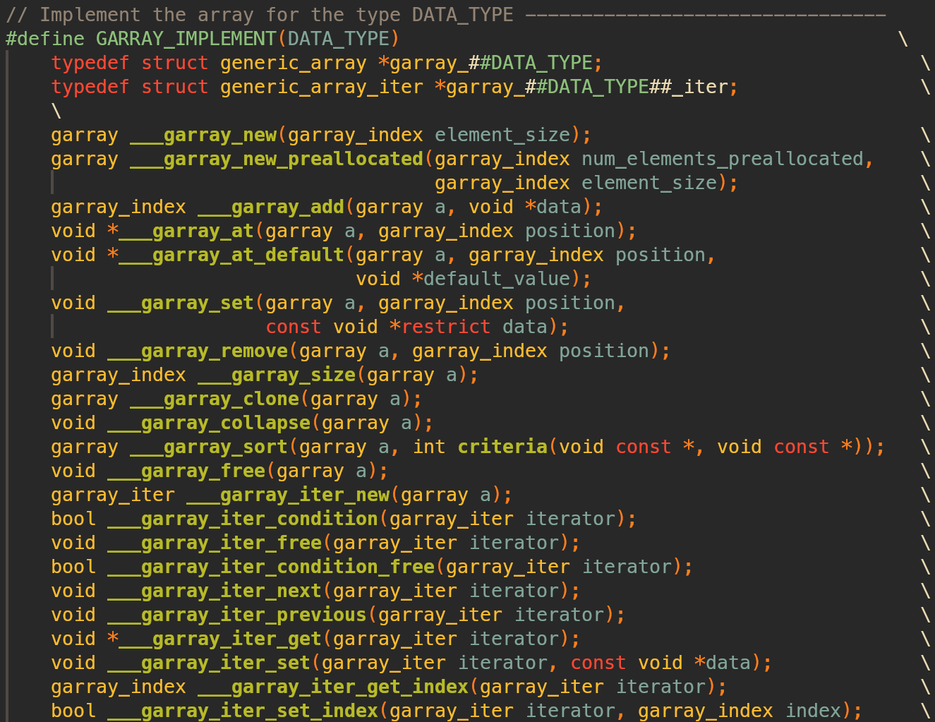generic array library